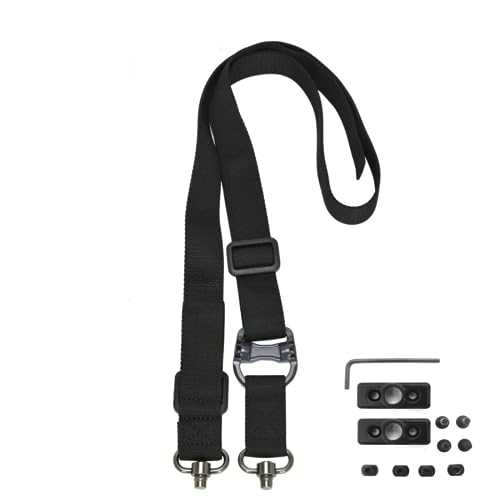 ACEXIER Taktische 2-Punkt-Schlingen mit QD-Halterung MS4-Schlingengurt Schnelles Abnehmen Dual QD Swivel Multi-Mission Sling System Double Point (Black) von ACEXIER