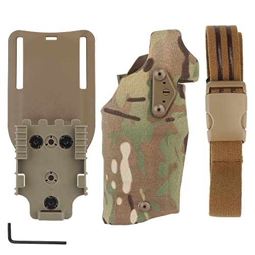 Taktisches Pistolenholster für Glock 17/19 mit X300/X300U Taschenlampe Jagd Airsoft Holster Zubehör Leg Shroud Drop (CP) von ACEXIER