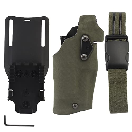 Taktisches Pistolenholster für Glock 17/19 mit X300/X300U Taschenlampe Jagd Airsoft Holster Zubehör Leg Shroud Drop (Green) von ACEXIER