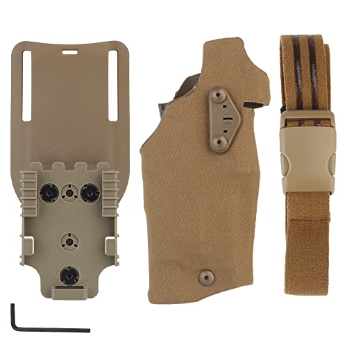 Taktisches Pistolenholster für Glock 17/19 mit X300/X300U Taschenlampe Jagd Airsoft Holster Zubehör Leg Shroud Drop (Tan) von ACEXIER