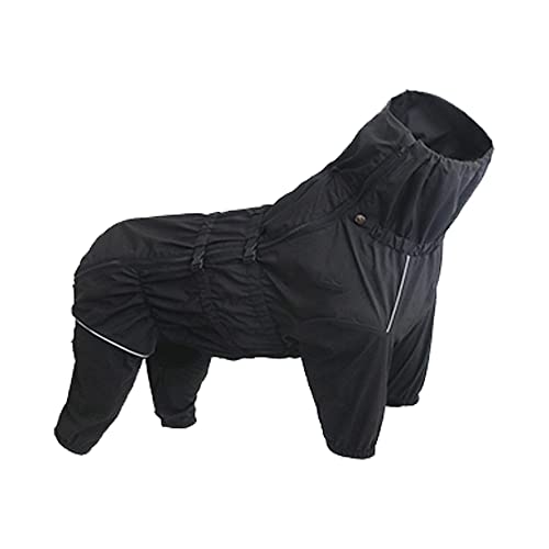 ACSUZ Haustier Hund Mantel Outdoor Haustier Wasserdicht Winter Warme Kleidung Große Overall Reflektierende Regenmantel Für Mittlere Große Hunde,Schwarz,2XL von ACSUZ