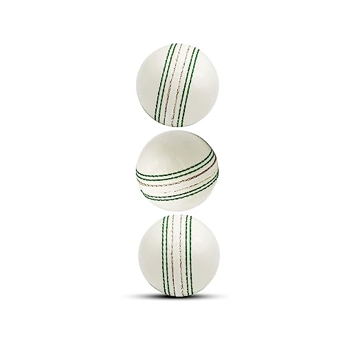 Cricketbälle für Training, Coaching, Übung, hervorragende Sprungfähigkeiten, Cricketball mit echten traditionellen Nähten, genäht für alle Altersgruppen, unglaubliche Cricketball, 3 Stück von ACZET