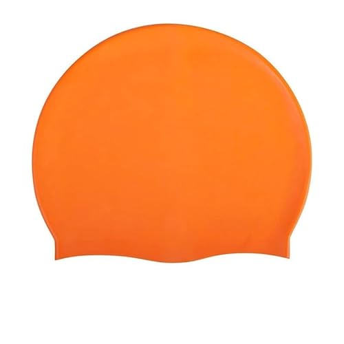 Badekappe for langes Haar, langlebige Silikon-Badekappe for Damen, Herren, Erwachsene, Jugendliche und Kinder, Sommer-Essentials (Color : Orange) von AD-BCrbgen