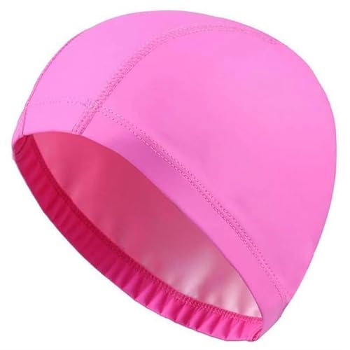 Badekappe for langes Haar, langlebige Silikon-Badekappe for Damen, Herren, Erwachsene, Jugendliche und Kinder, Sommer-Essentials (Color : Type C Hot Pink) von AD-BCrbgen
