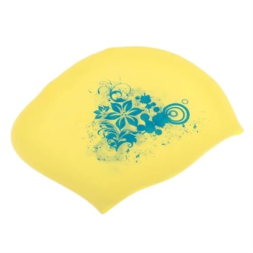 Badekappe for langes Haar, langlebige Silikon-Badekappe for Damen, Herren, Erwachsene, Jugendliche und Kinder, Sommer-Essentials (Color : Yellow) von AD-BCrbgen