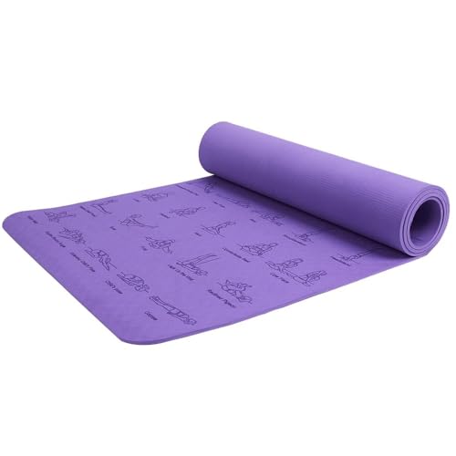 Faltbare tragbare Gymnastikmatte, Fitness-Schaumstoffmatte, dicke rutschfeste Gymnastikmatte, Schaumstoff-Trainingsmatte (Color : Purple) von AD-BCrbgen