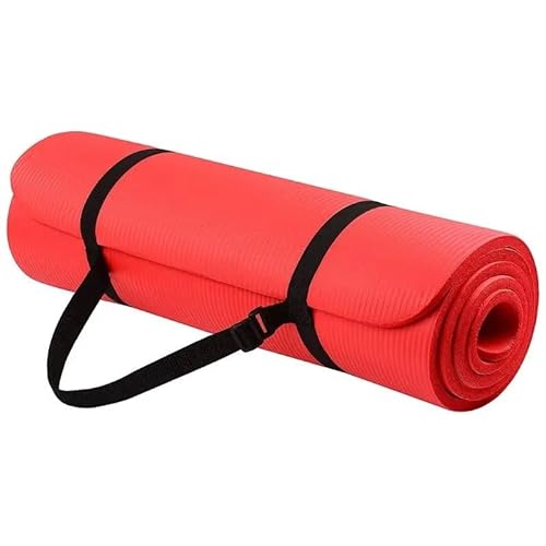 Faltbare tragbare Gymnastikmatte, Fitness-Schaumstoffmatte, dicke rutschfeste Gymnastikmatte, Schaumstoff-Trainingsmatte (Color : Red, Size : 10mm) von AD-BCrbgen