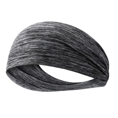 Sport-Stirnband for Damen, Lauf-Stirnband for Herren, geeignet for Laufen, Radfahren, elastisches Schweiß-Haarband (Color : B-Light Grey) von AD-BCrbgen