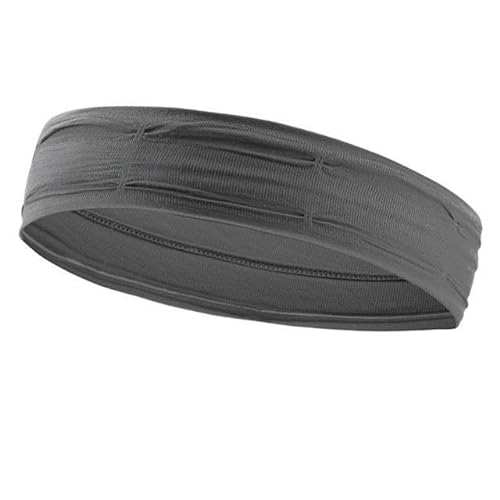 Sport-Stirnband for Damen, Lauf-Stirnband for Herren, geeignet for Laufen, Radfahren, elastisches Schweiß-Haarband (Color : Gray) von AD-BCrbgen