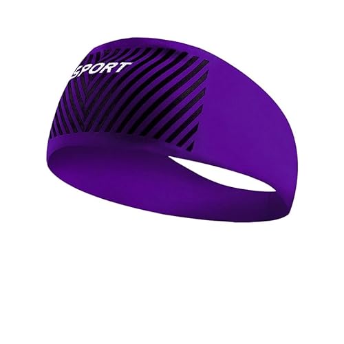 Sport-Stirnband for Damen, Lauf-Stirnband for Herren, geeignet for Laufen, Radfahren, elastisches Schweiß-Haarband (Color : Purple) von AD-BCrbgen