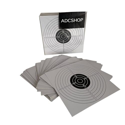 ADCHOP Dartscheiben 14 x 14 cm, 100 Stück, 6 g Karton, für Zielschießen: Airsoft, Druckluft, Ballonschuss, Standards für Praxis und Wettkampf. von ADCSHOP