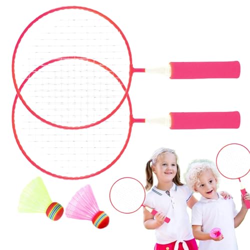 Badminton-Set,Badmintonschläger - Schlägersport-Set mit 2 Nylon-Federbällen, Rutschfester Kinder-Badmintonschläger,Unterhaltungsschläger-Sportspielzeug für Indoor-Outdoor-Sportspiele von ADERN