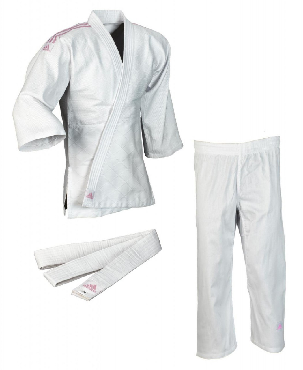 ADIDAS Judo-Anzug Club weiß/pinke Streifen, J350 von ADIDAS