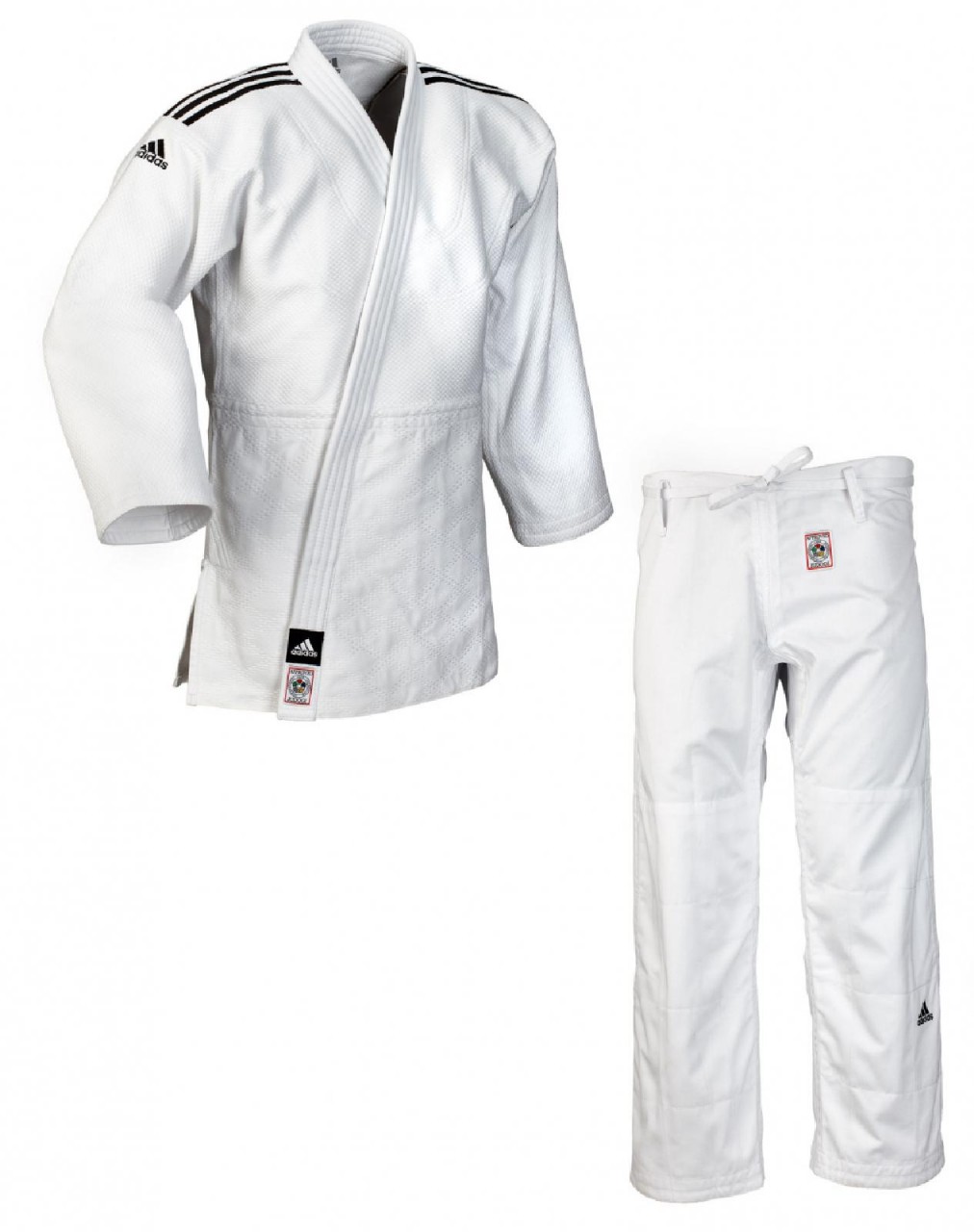 ADIDAS Judoanzug CHAMPION II IJF, weiß/schwarze Streifen, JIJF von ADIDAS