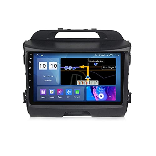 ADMLZQQ Doppel-Din-Autoradio Mit Carplay Für KIA Sportage 2010-2015,9'' HD Touchscreen Bluetooth Car Radio,Mirror Link,Backup-Kamera,Lenkradsteuerung,GPS/USB/SIM Karte,FM/AM Autoradio,A,M500S von ADMLZQQ