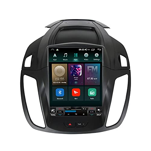 ADMLZQQ Touchscreen 9.7" Doppel-Din-Radio Mit Carplay Bluetooth Für Ford Kuga Escape 2013-2018,Autoradio Mit GPS-Lenkradsteuerung Rückfahrkamera Mirror Link 4G LTE WiFi AM/FM DSP,Ts3 von ADMLZQQ
