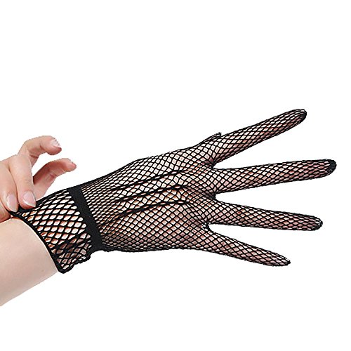 ADXFWORU Frauen-Sommer-Schutz-Fahrerhandschuhe Mesh-Fischnetz-Handschuhe BK Handschuhe Fingerlos Lederimitat (Black, One Size) von ADXFWORU