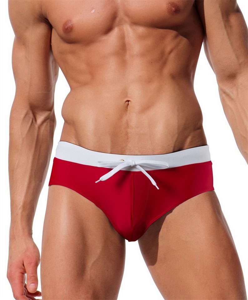 AFAZ New Trading UG Shorts Herren-Badehose, modische Badehose mit Gesäßtasche Roter Herren-Badeanzug, Strand-Badeanzug von AFAZ New Trading UG