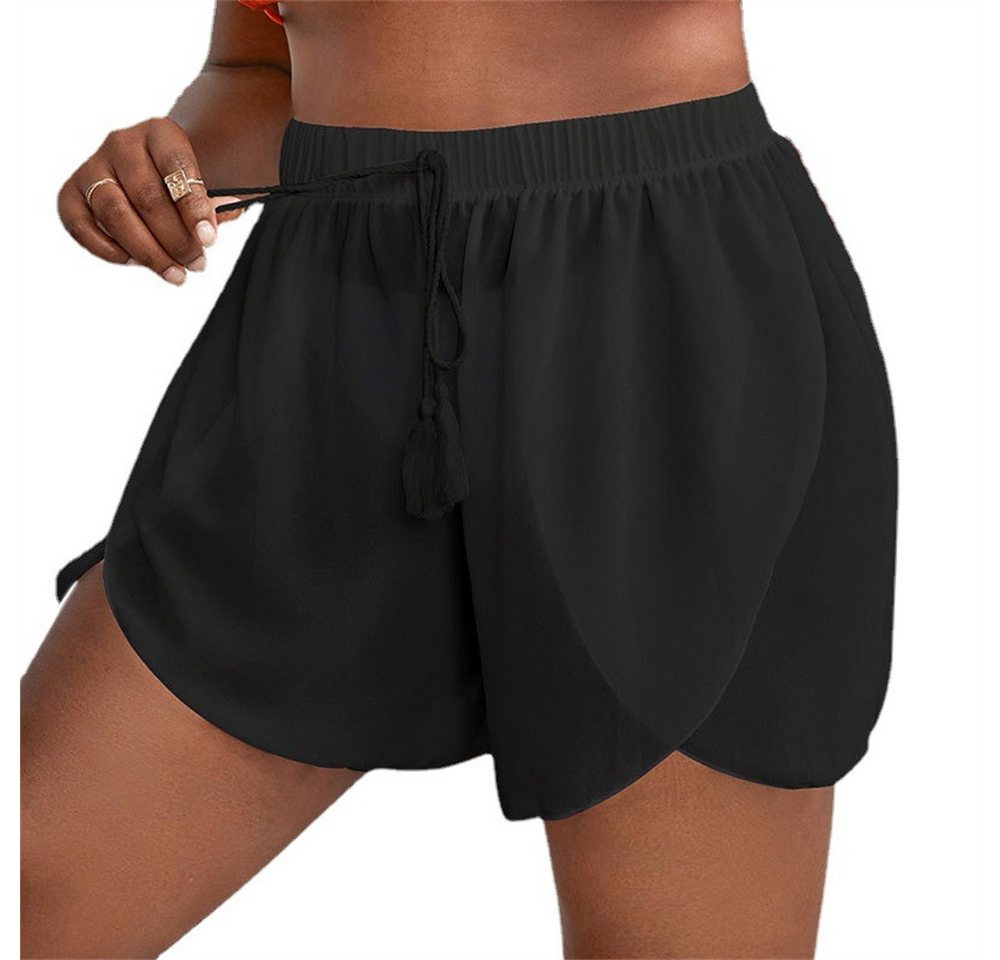 AFAZ New Trading UG Shorts Lockerer, einfarbiger, sexy Mesh-Badeanzug für Damen Schwarz Sportliche Boxershorts-Bademode mit hoher Taille von AFAZ New Trading UG