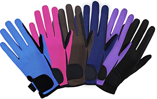 AFE Kinderhandschuhe für Mädchen und Jungen, Unisex, Reithandschuhe, Outdoor-Handschuhe, Sporthandschuhe, Fahrradhandschuhe für Kinder (Schwarz, Medium) von AFE