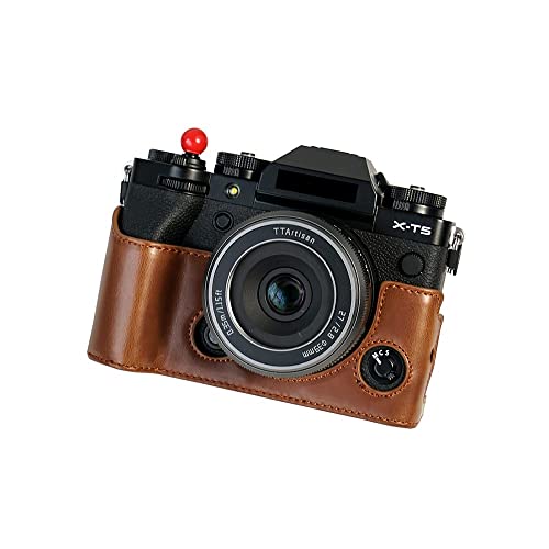 AFGRAPHIC Kameratasche, öliges Leder, Kaffeebraun, Schutzhülle für Fujifilm X-T5 spiegellose Digitalkamera, braun, Halbkörper-Basisgehäuse von AFGRAPHIC