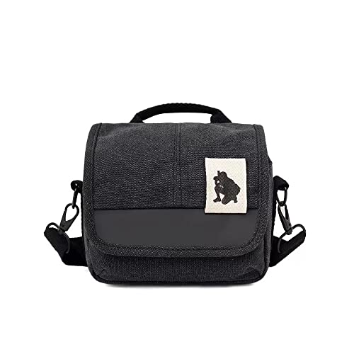 AFGRAPHIC Kameratasche aus schwarzem Segeltuch, Anti-Dieb-Schultertasche mit Gürtelschlaufe für Fujifilm X-T50 spiegellose Kamera, Schwarz , Kameratasche von AFGRAPHIC