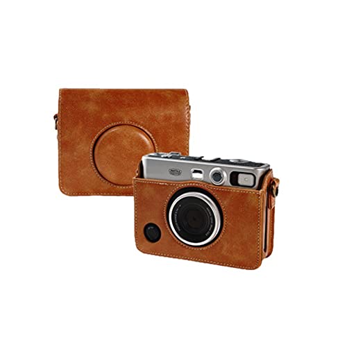 Retro Kameratasche Braun PU Leder Schutzhülle für Fujifilm Instax Mini EVO Sofortbildkamera, braun, Body Cover Case von AFGRAPHIC