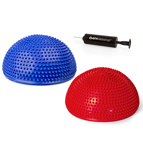 2er-SET | TheraPIE Sensorik XXL Balance Igel | Großer Gymnastik Igel | Igelball | Ø ca. 34 cm | INKLUSIVE PUMPE (1 x rot und 1 x blau) von AFH Webshop