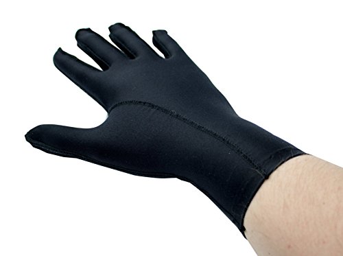 AFH-Webshop Edema Medium | Full Finger | Ödem Handschuh | Verschiedene Größen | 2 Farben | Kompressionshandschuh | Top Qualität (X-Small, schwarz) von AFH-Webshop