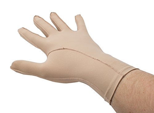 AFH-Webshop Edema Medium | Full Finger | Ödem Handschuh | Verschiedene Größen | 2 Farben | Kompressionshandschuh | für die Hand (XX-Small, beige) von AFH-Webshop