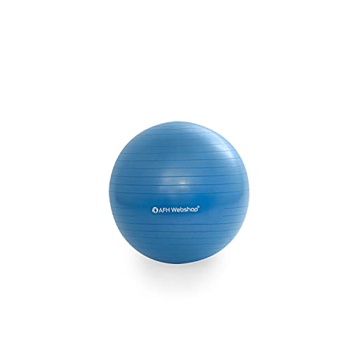 AFH-Webshop Gymnastikball | Fitnessball | Sitzball | Yogaball | Sportball | Bürostuhl | Stuhl | in trendigen Blautönen | mit Pumpe (Ø 55 cm | blau) von AFH-Webshop