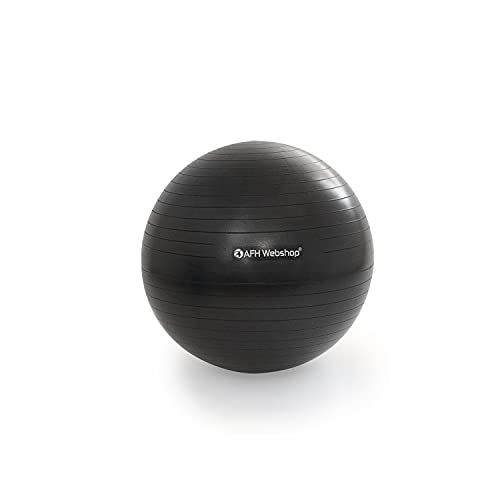AFH-Webshop Gymnastikball | Fitnessball | Sitzball | Yogaball | Sportball | Bürostuhl | Stuhl | in trendigen Blautönen | mit Pumpe (Ø 75 cm | schwarz) von AFH-Webshop