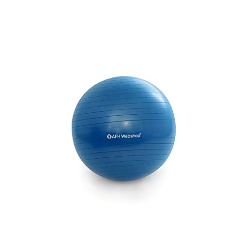 AFH-Webshop Gymnastikball | Fitnessball | Sitzball | Yogaball | Sportball | Bürostuhl | Stuhl | in trendigen Blautönen | mit Pumpe (Ø 65 cm | dunkelblau) von AFH-Webshop