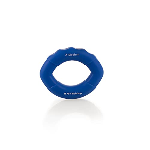 AFH Webshop Silikon Handtrainer und Fingertrainer | EasyFlex Premium Qualität | ergonomischer Fingertrainer Ring | Greifkraft Griffkraft Trainer (Länge: 8 cm, blau | leicht-mittel) von AFH Webshop