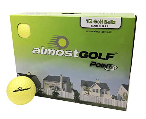 AG AlmostGolf Balls Limited Golfbälle zum Üben von Flugbällen, Gelb, 12 Stück von AG