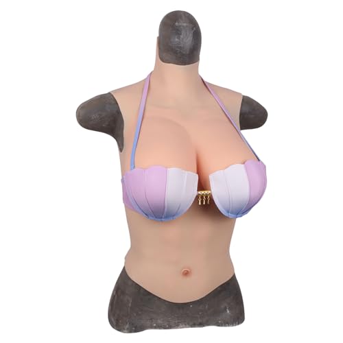 AGGBDYXO Silikon/Baumwolle gefüllte Brustplatte Brustformen Halbkörper Stil B-G Cup Fake Brüste für Crossdresser Transgender,Color 1,C Cotton von AGGBDYXO