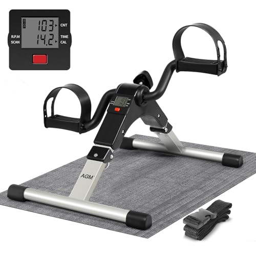 AGM Mini-Heimtrainer Fahrrad, Arm und Beintrainer Fitnesstrainer, Fitness, Hometrainer Bewegungstrainer mit LCD-Monitor und Einstellbarem Widerstand, Fitnessgerät für Zuhause, Büro von AGM