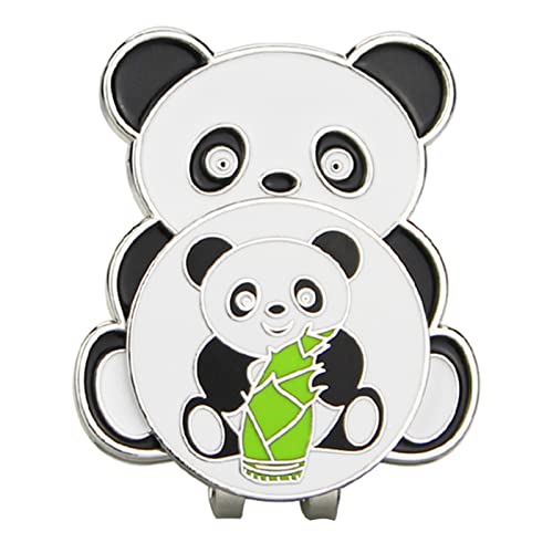 AGONEIR China Panda Golfball-Marker für W, Golfmützen-Clip, Golfkappen-Clips, Legierung, professionelle Ballmarkierung, Golfball-Marker für Damen und Herren, Hut-Clip, Magnet von AGONEIR