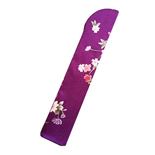 AGONEIR Eleganter, faltbarer Handfächer-Taschen-Halter, staubdichte Schutztasche für die Hülle, für Damen, Seide, groß, violett von AGONEIR