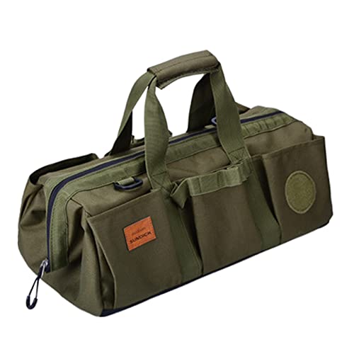 AGONEIR Multifunktionale Werkzeugtasche für den Außenbereich, robuste Werkzeugtasche, wasserdicht, Anti-All, Werkzeug-Aufbewahrungstasche, mehrere Taschen, Campingtasche, armee-grün von AGONEIR