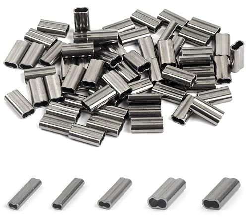 AGOOL Mini-Kupfer-Crimphülsen-Set, 200 Stück/Box, hohe Festigkeit, Messing, Kupfer, Crimpschlaufe, Angelschnur, Rohrverbinder-Set, Größe 0,8–2,6 mm von AGOOL