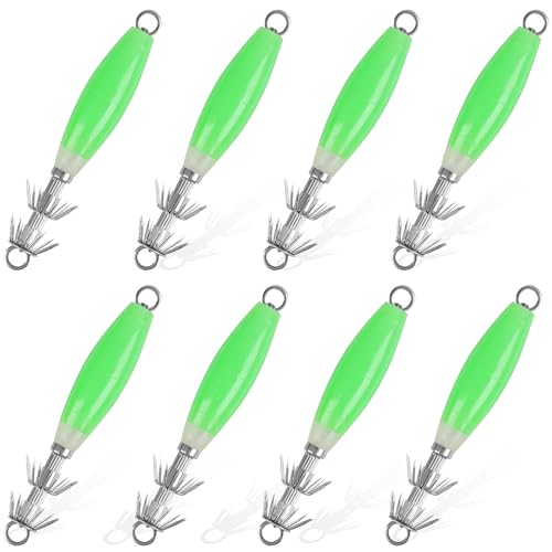 Luminous Squid Jig Hooks Salzwasser Glow Squid Jigs Fluoreszierende Cuttlefish Sleeve Fishing Jigs Squid Hard Night Fishing K?der Oktopus K?der leuchtet im Dunkeln von AGOOL