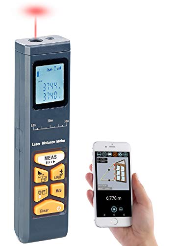 AGT Laser Messgerät: Laser-Entfernungsmesser mit LCD & Bluetooth, Messbereich 5 cm - 30 m (Distanzmesser, Laser Entfernung, Werkzeugkoffer) von AGT