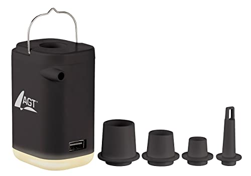 AGT Ballonpumpe: Mini-4in1-Akku-Luftpumpe, 4 Aufsätze, Powerbank-Funktion, 180l/Min (Pumpe, Luftpumpe USB, Elektrische) von AGT