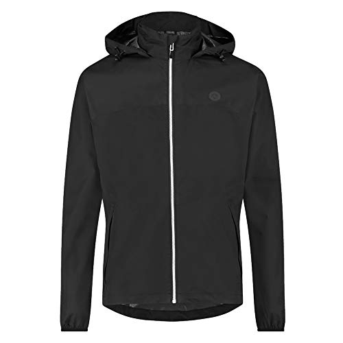 AGU GO Essential Regenjacke Damen & Herren, Fahrradjacke Wasserdicht & Winddicht, Atmungsaktiv, Reflektierend, Unisex, L, Schwarz von AGU