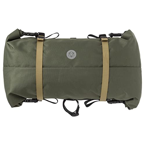 AGU Bikepacking Lenkertasche Fahrrad, 17L Fahrradtasche Lenker, Wasserabweisend, Reflektierend, Einfache Montage, 100% Recyceltes Polyester - Army Green von AGU