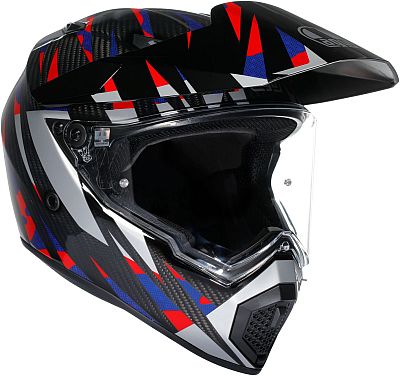 AGV AX9 Carbon Steppa, Endurohelm - Dunkelgrau/Weiß/Rot/Blau - XS von AGV