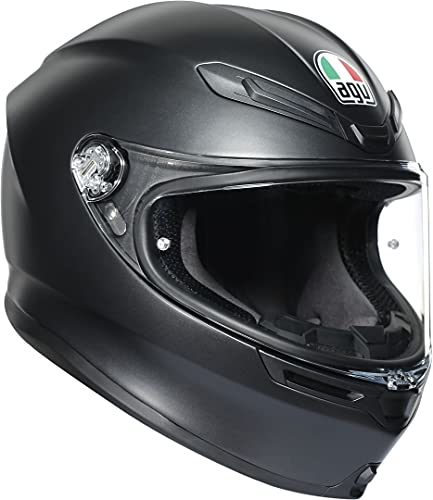 AGV Herren K6 Mono Integralhelm Motorrad Helm, matt schwarz, XL von AGV