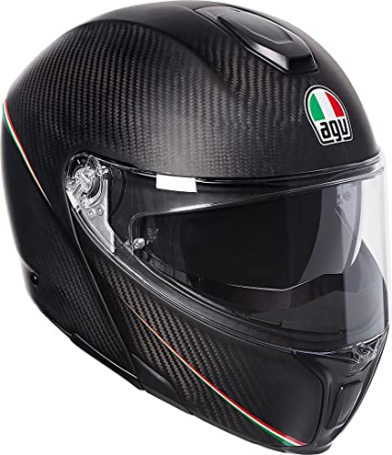 AGV Herren Sportmodular Motorrad Helm, Tricolor MATT Carbon/Italy, XXS von AGV