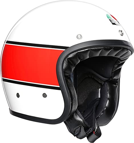 AGV Herren X70 Motorrad Helm, MINO 73 White/RED, S von AGV